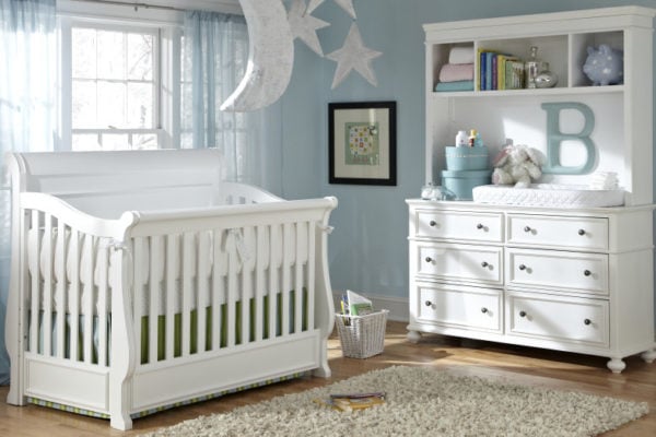 beautiful baby crib in nursery