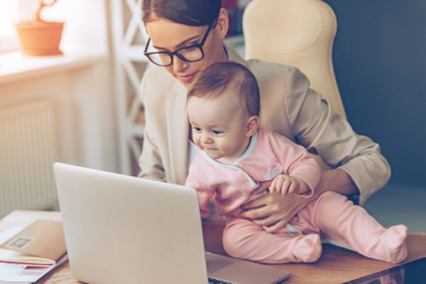 working from home with a baby